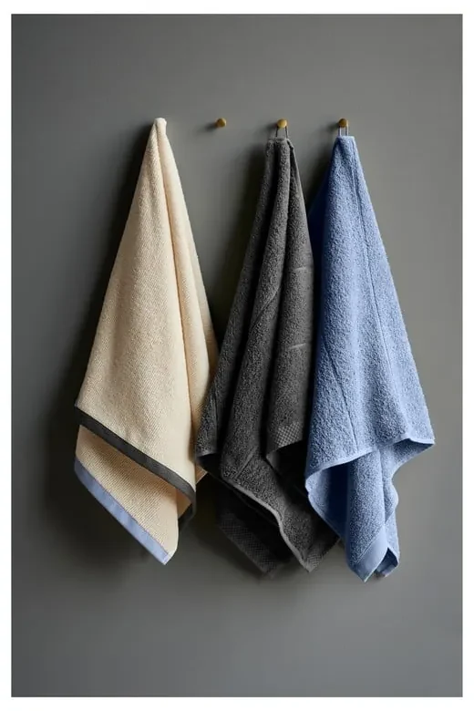 Niebieski bawełniany ręcznik frotte 50x100 cm Line – Södahl