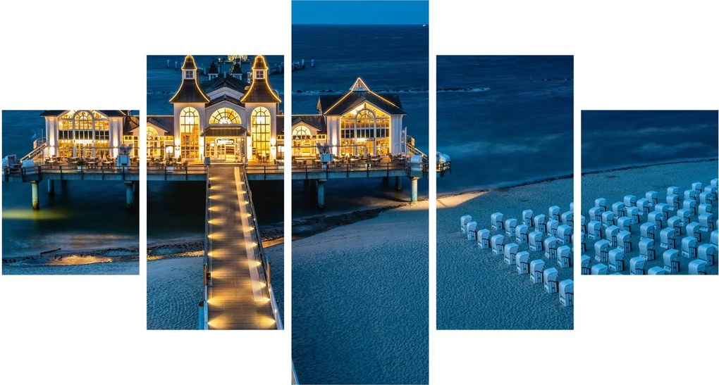 Obraz - hotel na plaży (125x70 cm)