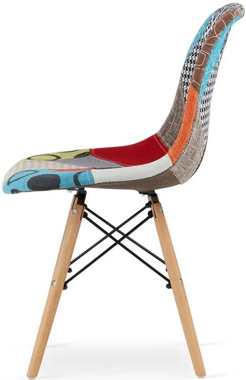 Komplet kolorowych krzeseł patchwork 4 szt. D0-Z77