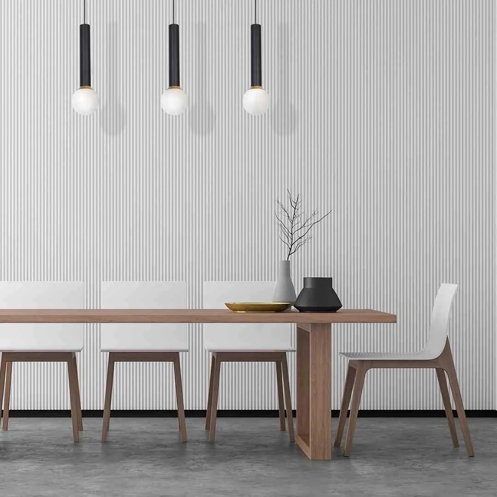 Lampa wisząca AURIS BLACK 1xE14 pojedyncza, kula czarna, biała