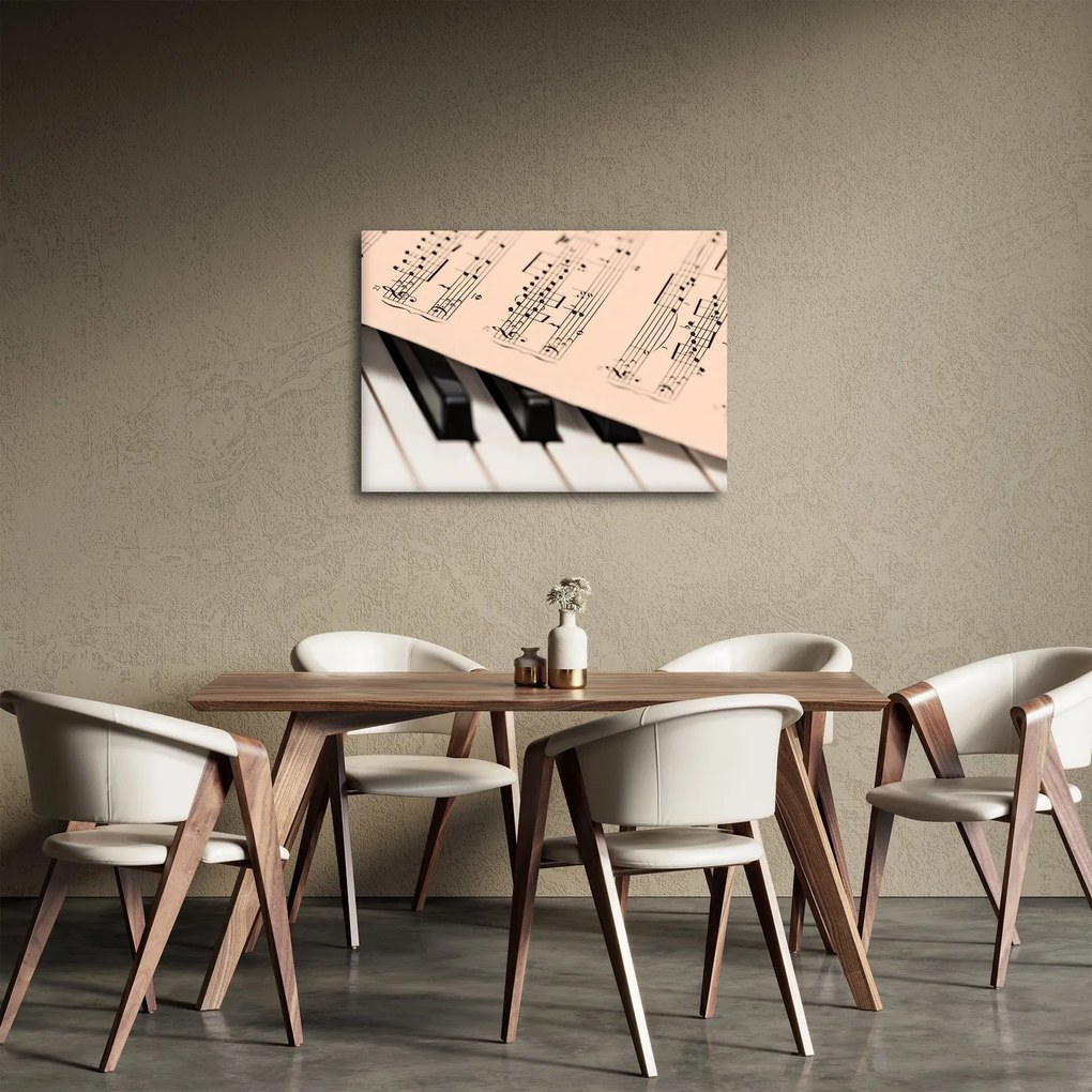 Obraz fortepianu z nutami (70x50 cm)