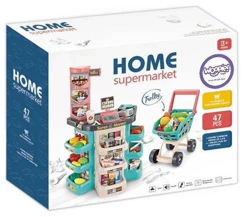 Woopie sklep supermarket i wózek koszyk sklepowy kasa waga skaner 47 akc