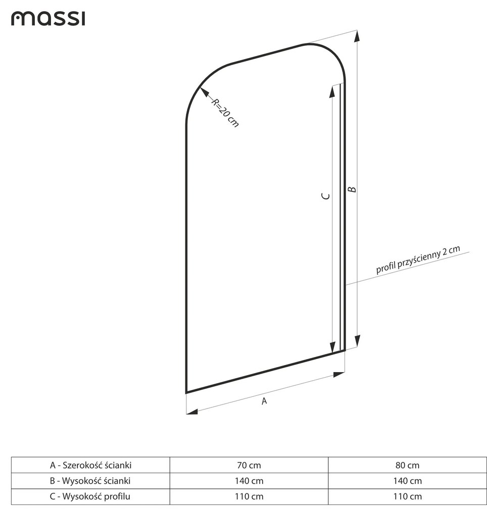 Parawan nawannowy prostokatny MOLIS Square Brown szkło brązowe | Różne rozmiary : Kolor profili kabiny - Miedz szczotkowana, Rozmiar - 70x140 cm