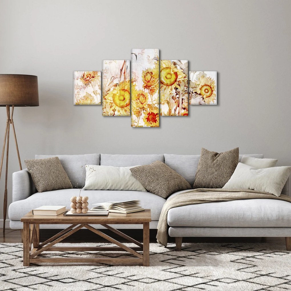 Obraz - Słoneczniki, malarstwo (125x70 cm)