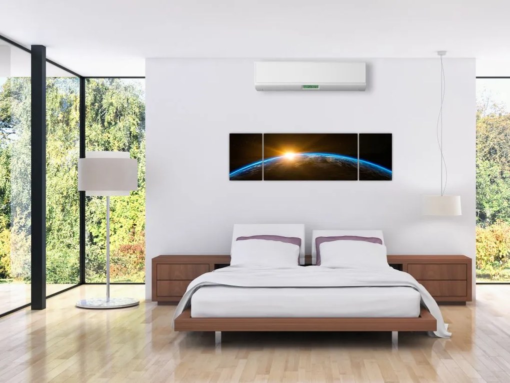 Obraz planety Ziemi z kosmosu (170x50 cm)