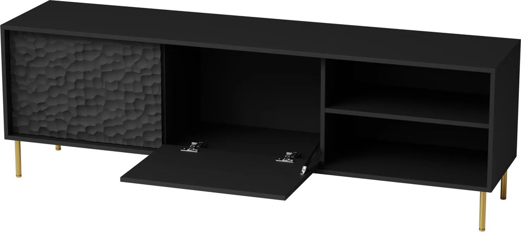 Czarny stolik RTV z frontem 3D Bullet
