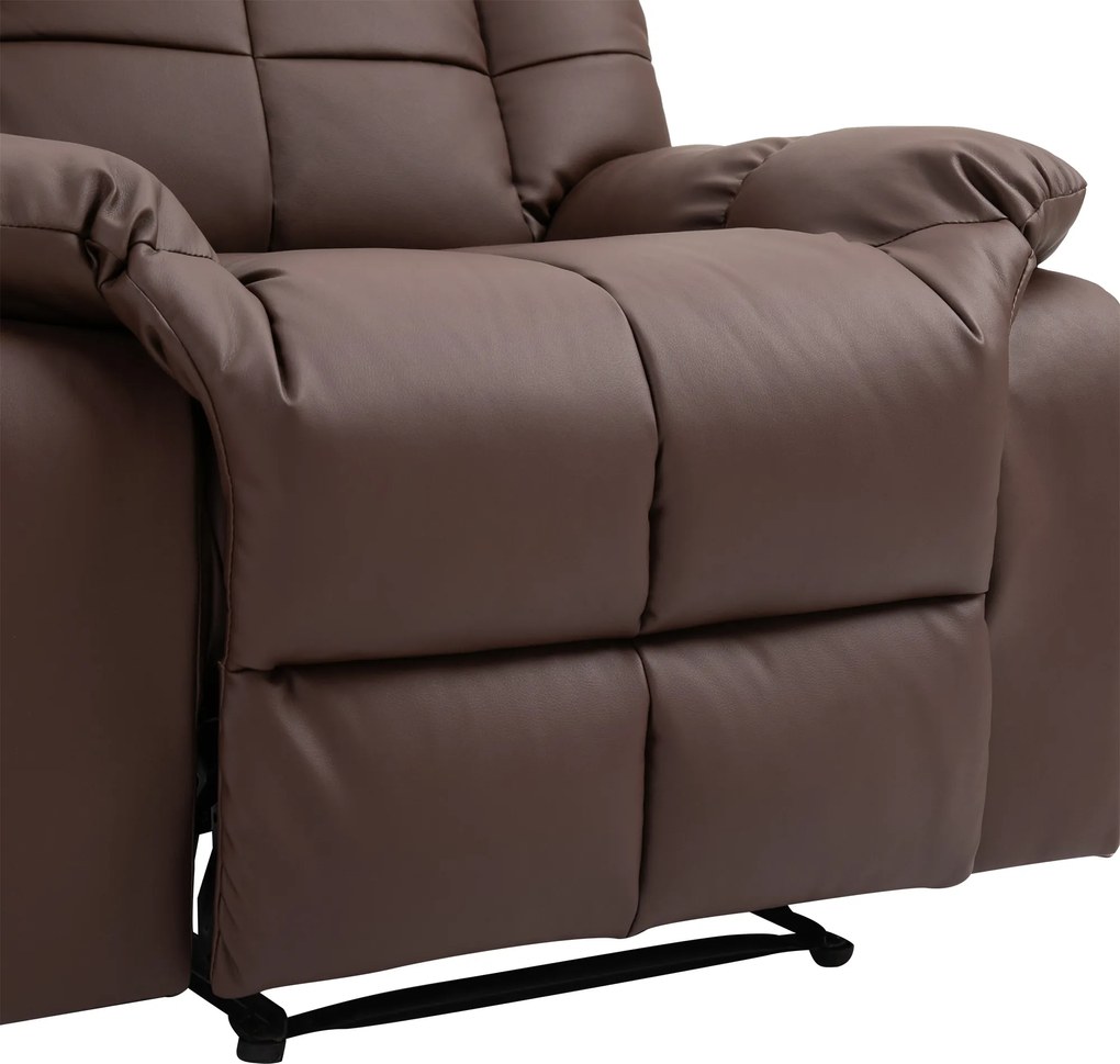 HOMCOM Fotel masujący do relaksu brązowy ze sztucznej skóry wygodny i komfortowy | Aosom PL