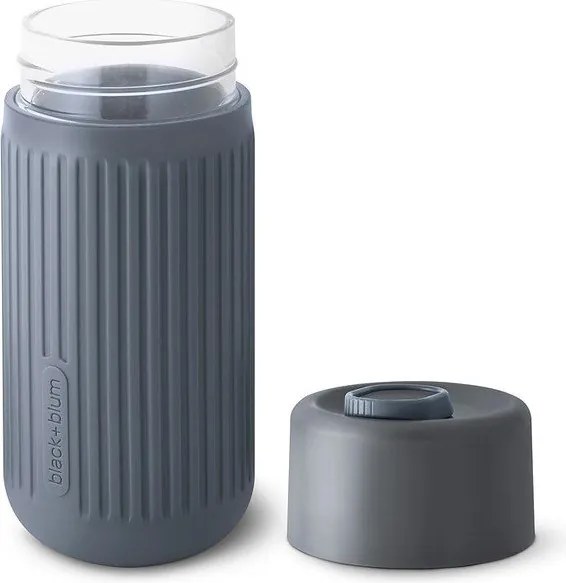 Ciemnoszary szklany kubek podróżny 340 ml – Black + Blum