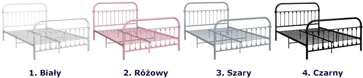 Różowe metalowe łóżko 160x200 cm N9-E89