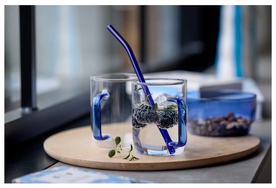 Szklane słomki ze szczoteczką w komplecie zestaw 4 szt. – Lyngby Glas