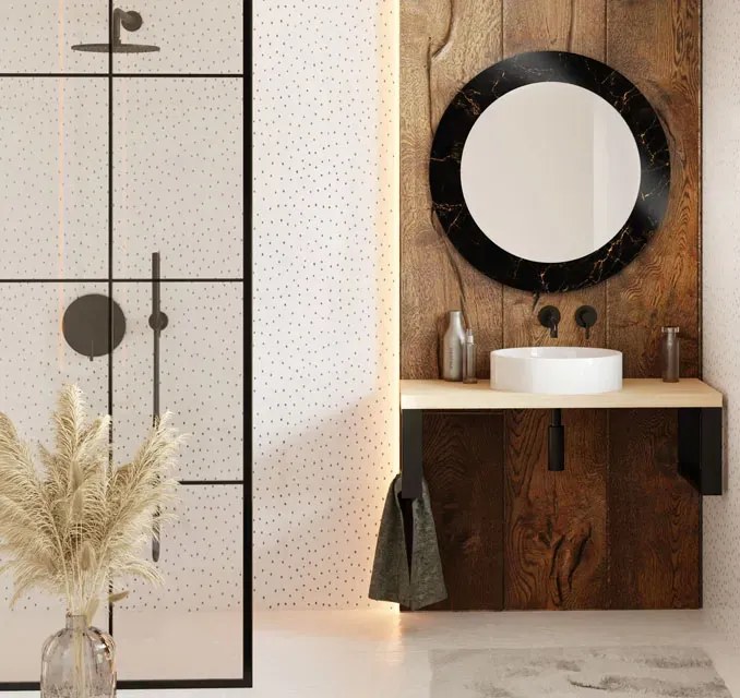 Okrągłe lustro w stylu glamour A6-A28