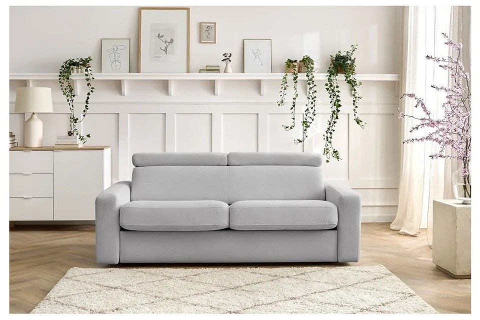 Jasnoszara rozkładana sofa 215 cm Monaco – Bobochic Paris