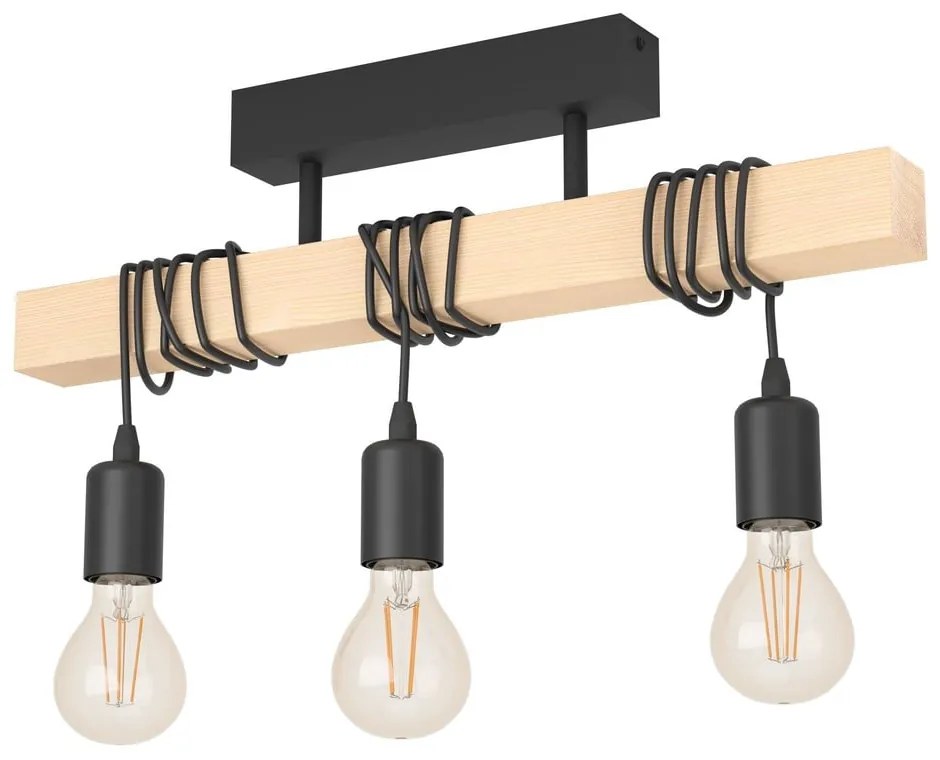 Lampa wisząca w czarno-naturalnym kolorze TOWNSHEND – EGLO