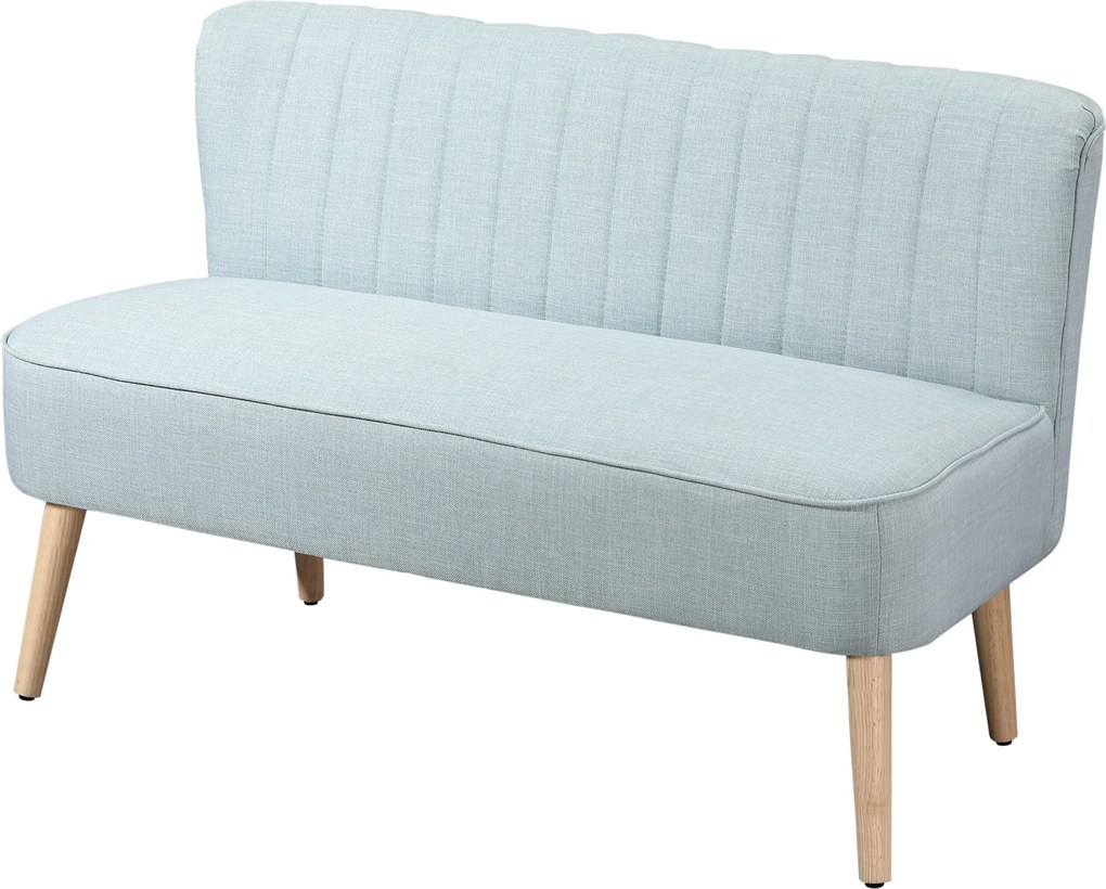 HOMCOM 2-osobowa sofa, miękkie obicie, łatwa w pielęgnacji, udźwig do 220 kg, 117 x 56,5 x 77 cm, jasny zielony | Aosom PL