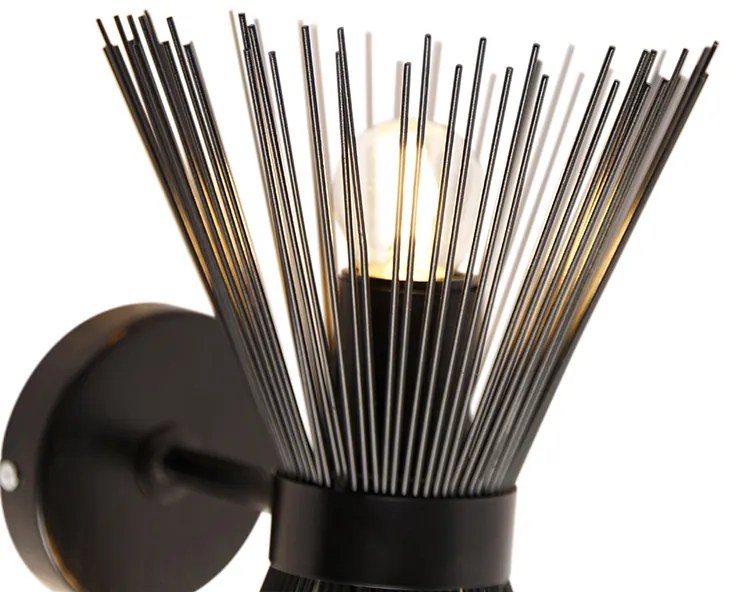 Lampa ścienna art deco czarna 2-światłowa - Broom ArtDeco Oswietlenie wewnetrzne