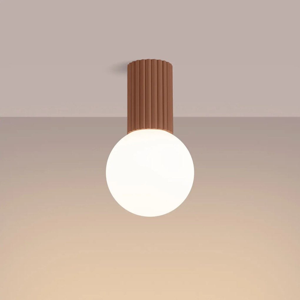 Plafon HALO mocca IP44 ryflowany SOLLUX  LIGHTING