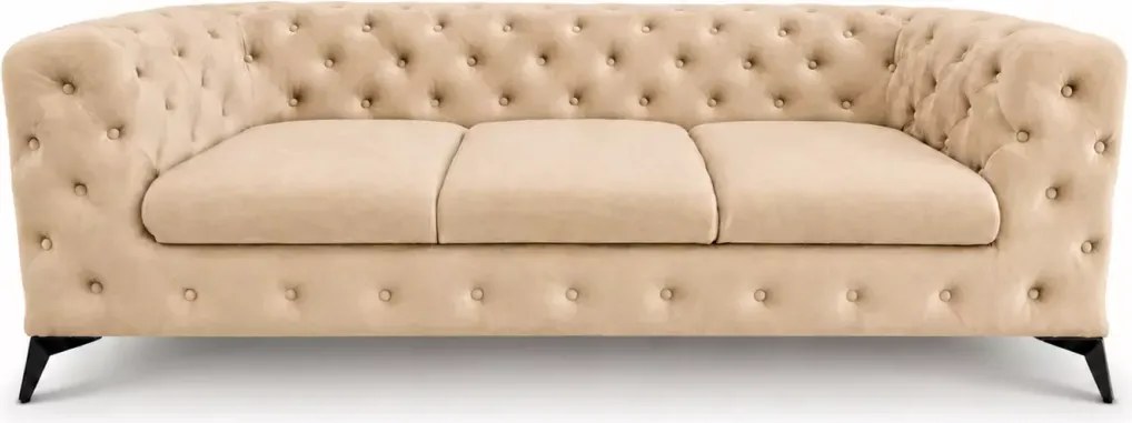 Pikowana sofa Chesterfield Moet 3 osobowa w stylu glamour