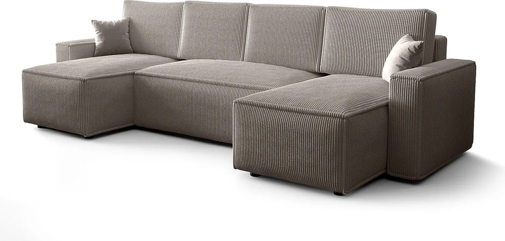 BEDANTE Narożnik AMBRO U Poso 100 z funkcją spania i pojemnikiem, kształt U, rozkładana sofa