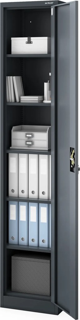 Szafa na akta kartotekowa na klucz antracytowa ALEX H2200 450 x 2200 x 400 mm