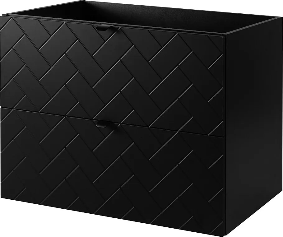 Meble łazienkowe, Czarny Mat, 80 x 57 x 46 cm, uchwyty czarne