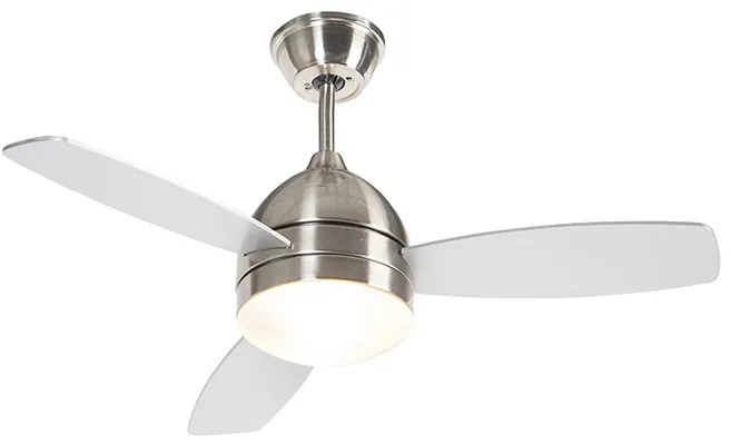 Wentylator sufitowy z lampą stalowy 96 cm ze zdalnym sterowaniem - Rotar Nowoczesny Oswietlenie wewnetrzne