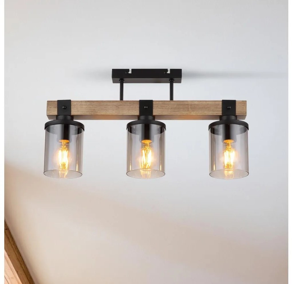 Brilagi - Lampa sufitowa natynkowa VISTA 3xE27/60W/230V dąb