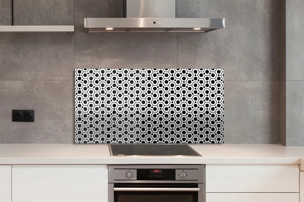 Panel szklany do Kuchni Geometryczne Sześciokąty