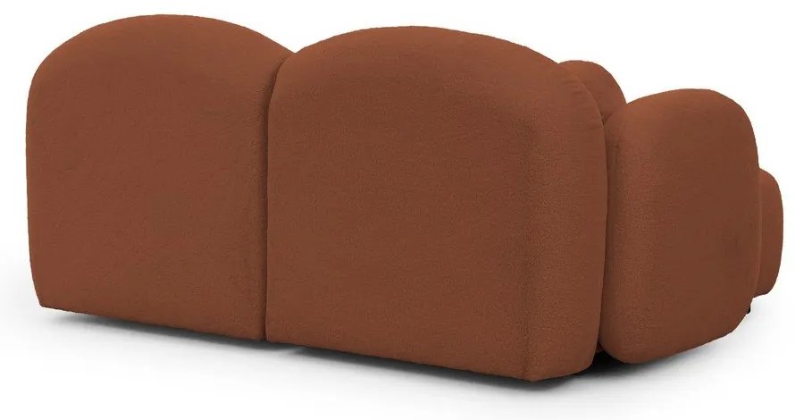 Narożnik z materiału bouclé (lewostronny/z szezlongiem) w kolorze terakoty Orbit – Ropez