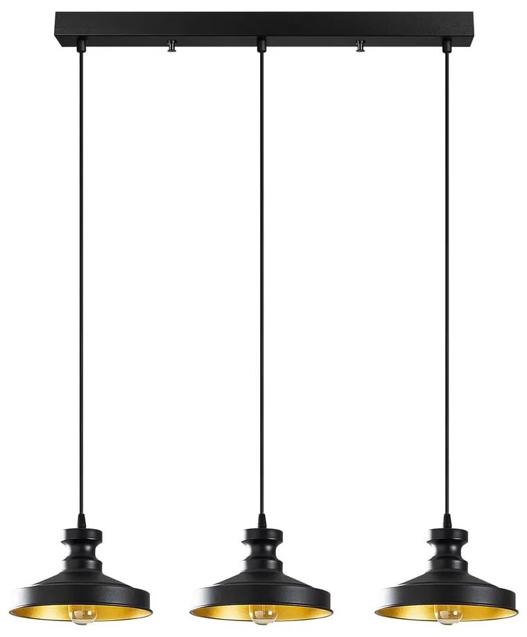 Czarna lampa wisząca z metalowym kloszem Berceste – Opviq lights