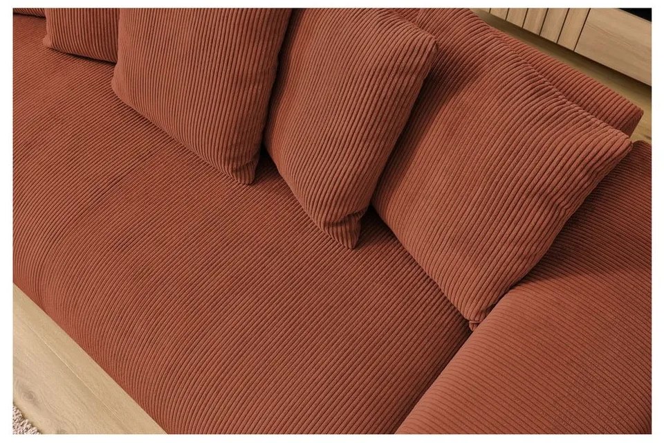 Ceglasta sztruksowa sofa 280 cm Voltaire – Bobochic Paris