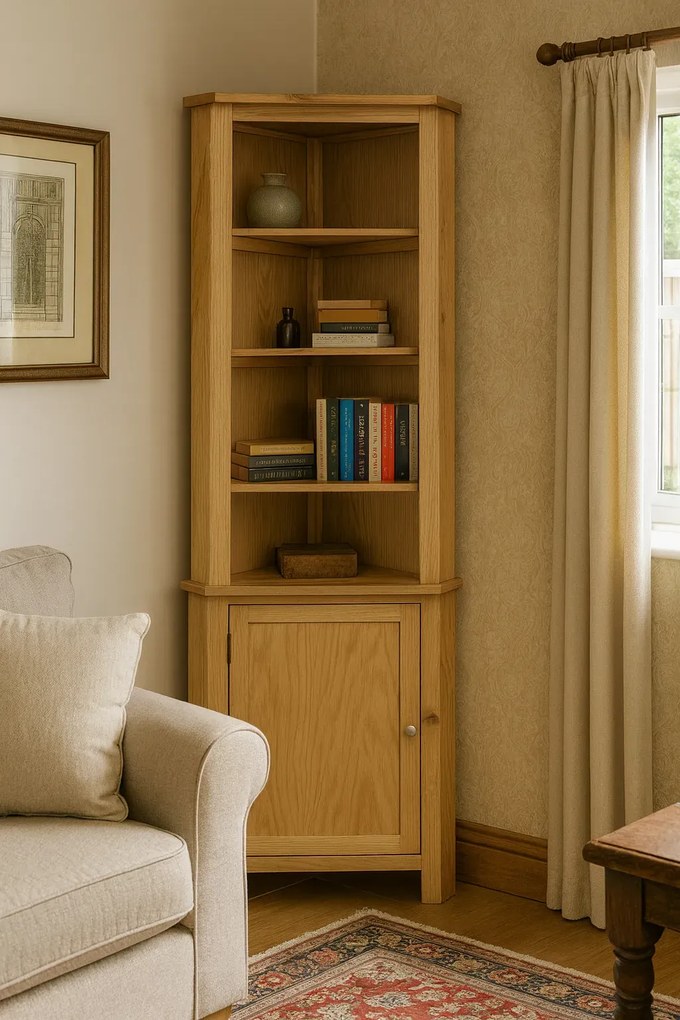 Wysoka szafka narożna stojąca dąb L0-D51