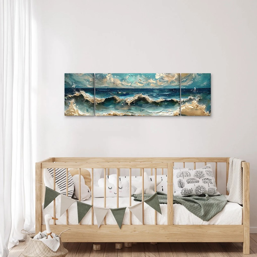Obraz - Malowanie morza (170x50 cm)