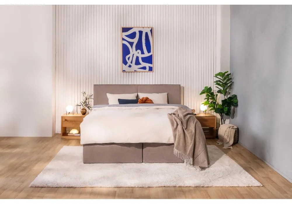 Szarobrązowe łóżko kontynentalne 160x200 cm Olia Bold – Bonami Selection