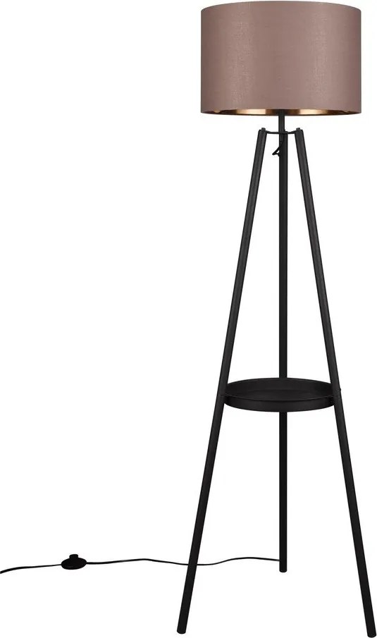 Czarna lampa stojąca z półką (wys. 152 cm) Colette – Reality
