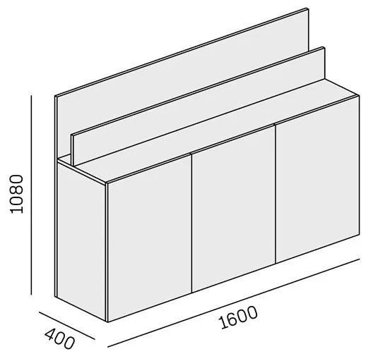Dodatkowa szafka do biurka LAYERS, długa, dąb naturalny / dąb bejcowany