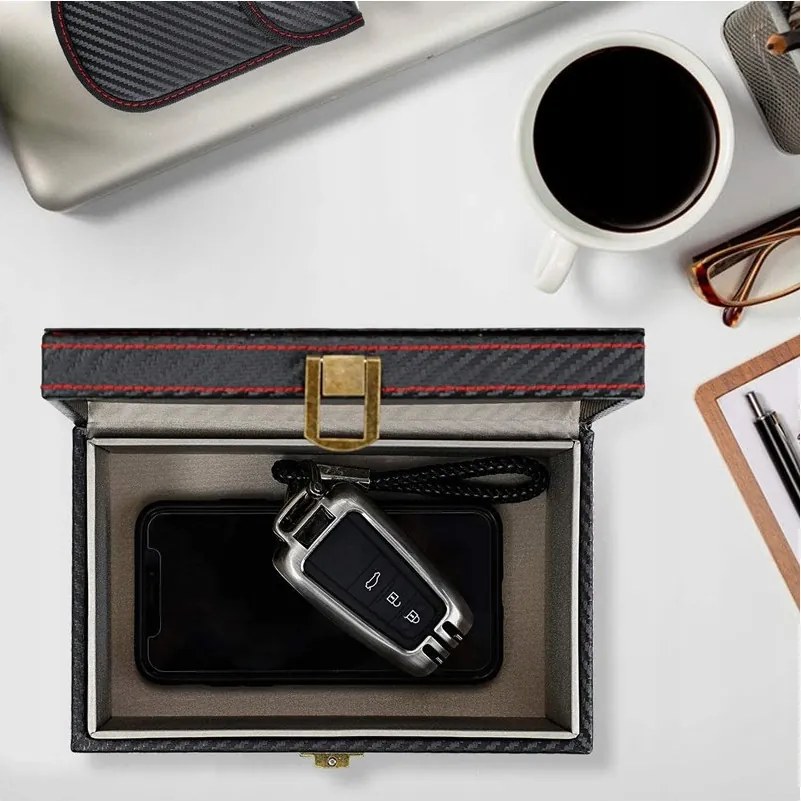 Klatka FARADAYA PUDEŁKO DUŻE 19CM NA KLUCZE do Samochodu Keyless Karty Etui