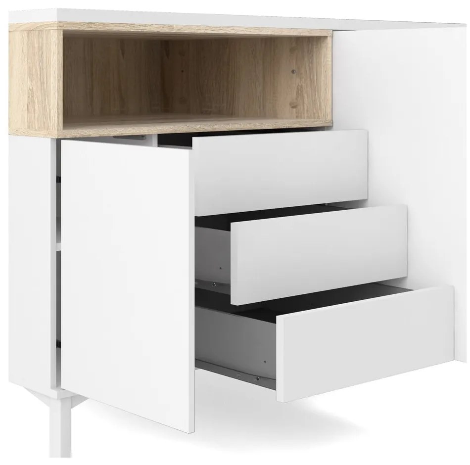 Biała komoda 176x90x49 cm Roomers – Tvilum