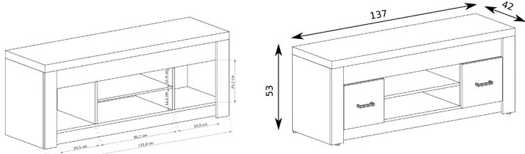 Szafka rtv jesion jasny A0-T46
