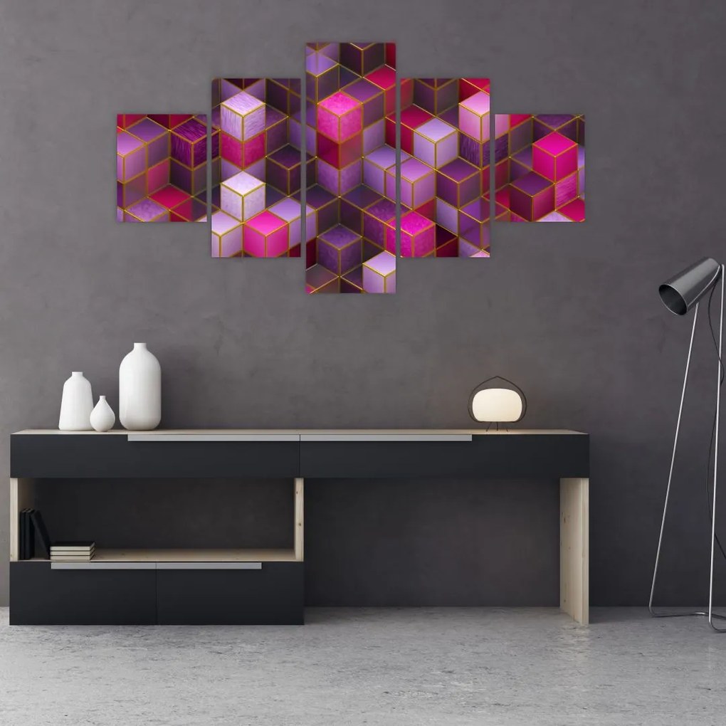 Obraz fioletowych kostek (125x70 cm)