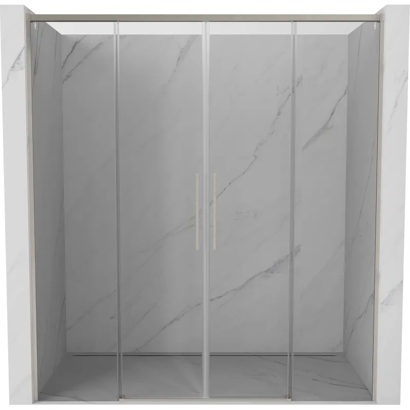 Mexen Rox drzwi prysznicowe rozsuwane 170 cm, transparent, nikiel szczotkowany - 8C2-170-002-97-00