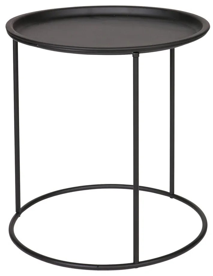 Czarny stolik WOOOD Ivar, Ø 40 cm