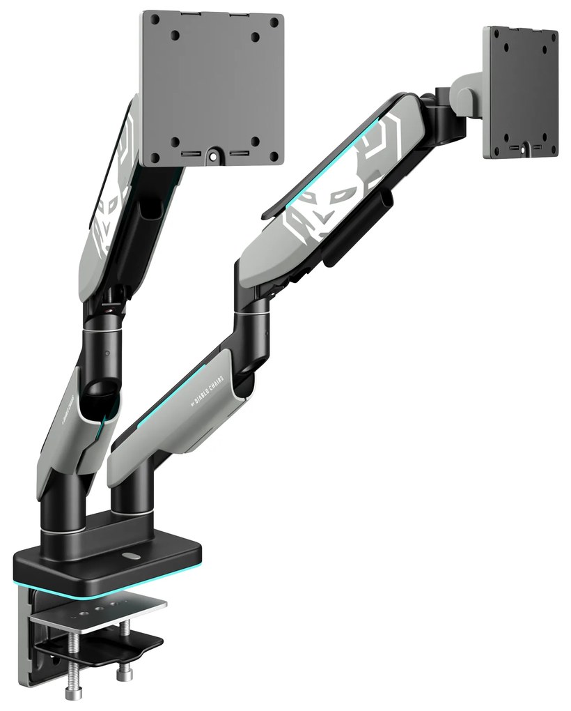 Podwójny uchwyt na monitory 49 cali, szaro-czarny RGB X-Arm Dual