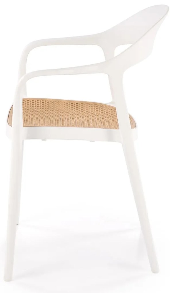 K530 krzesło biały naturalny, nowoczesne, skandynawskie, polipropylen