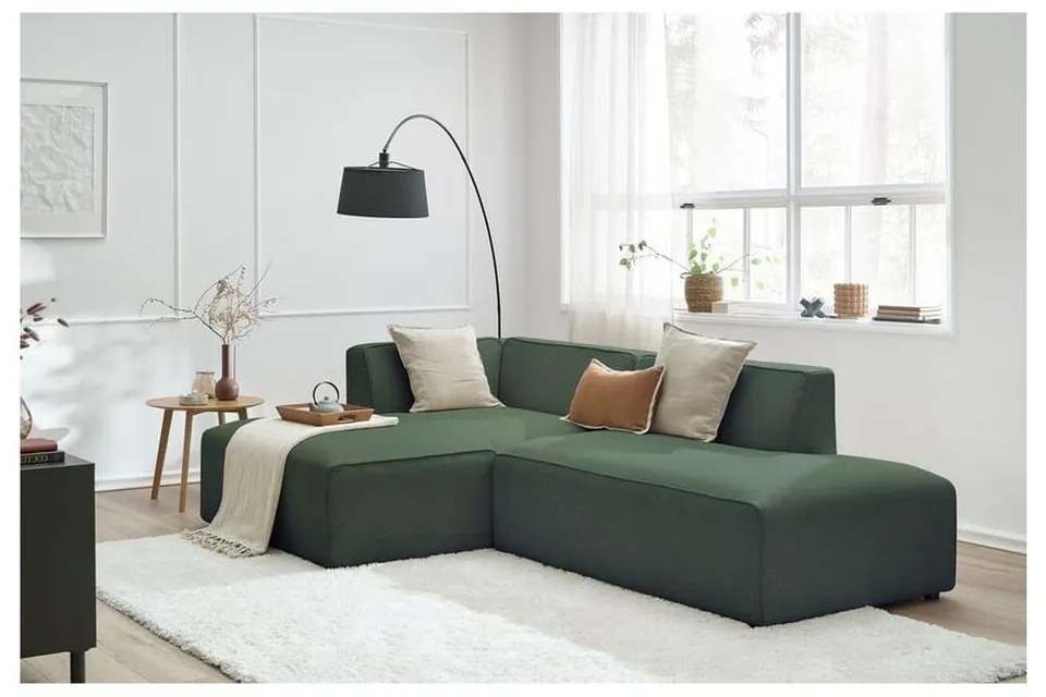 Zielony narożnik modułowy (lewostronny/w kształcie litery L) Megeve – Bobochic Paris