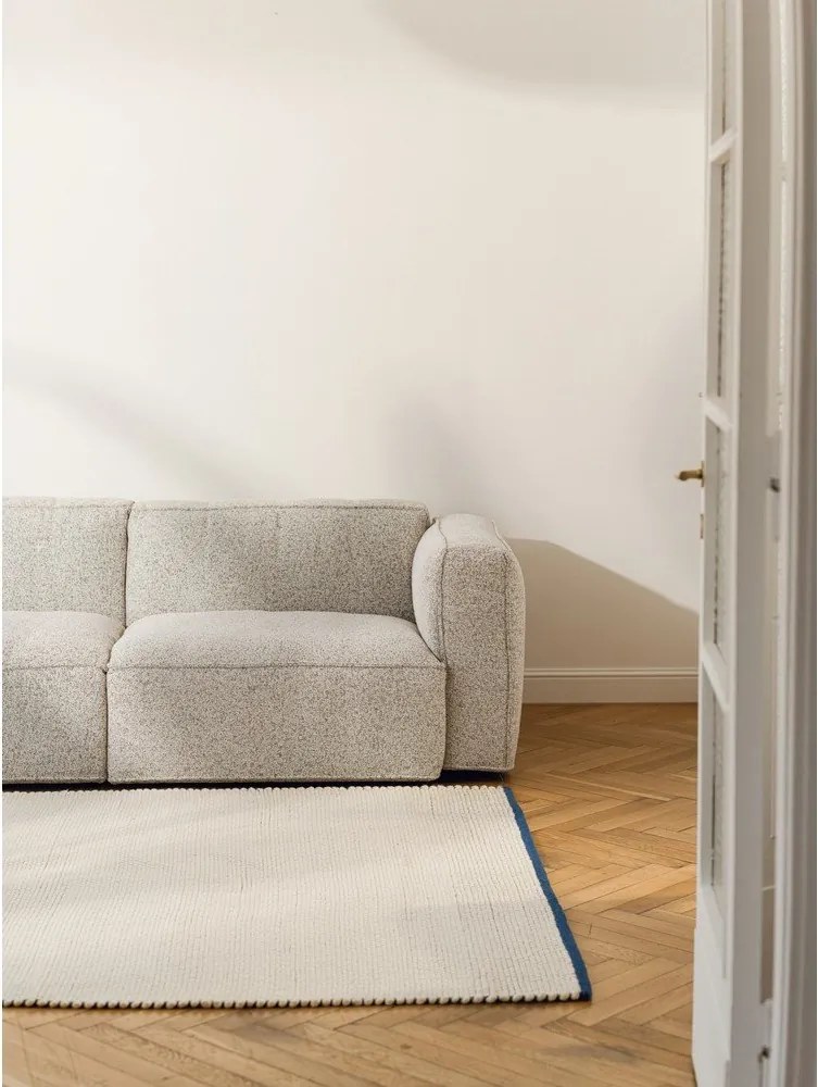 Niebieski/beżowy wełniany chodnik tkany ręcznie 80x170 cm Lenu – noo.ma