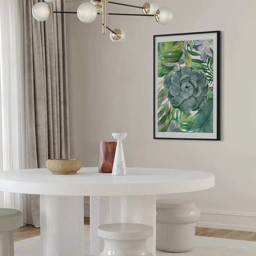 Plakat Tropikalna flora 29,7x42 cm z ramą czarną z marginesem ARTGEIST B