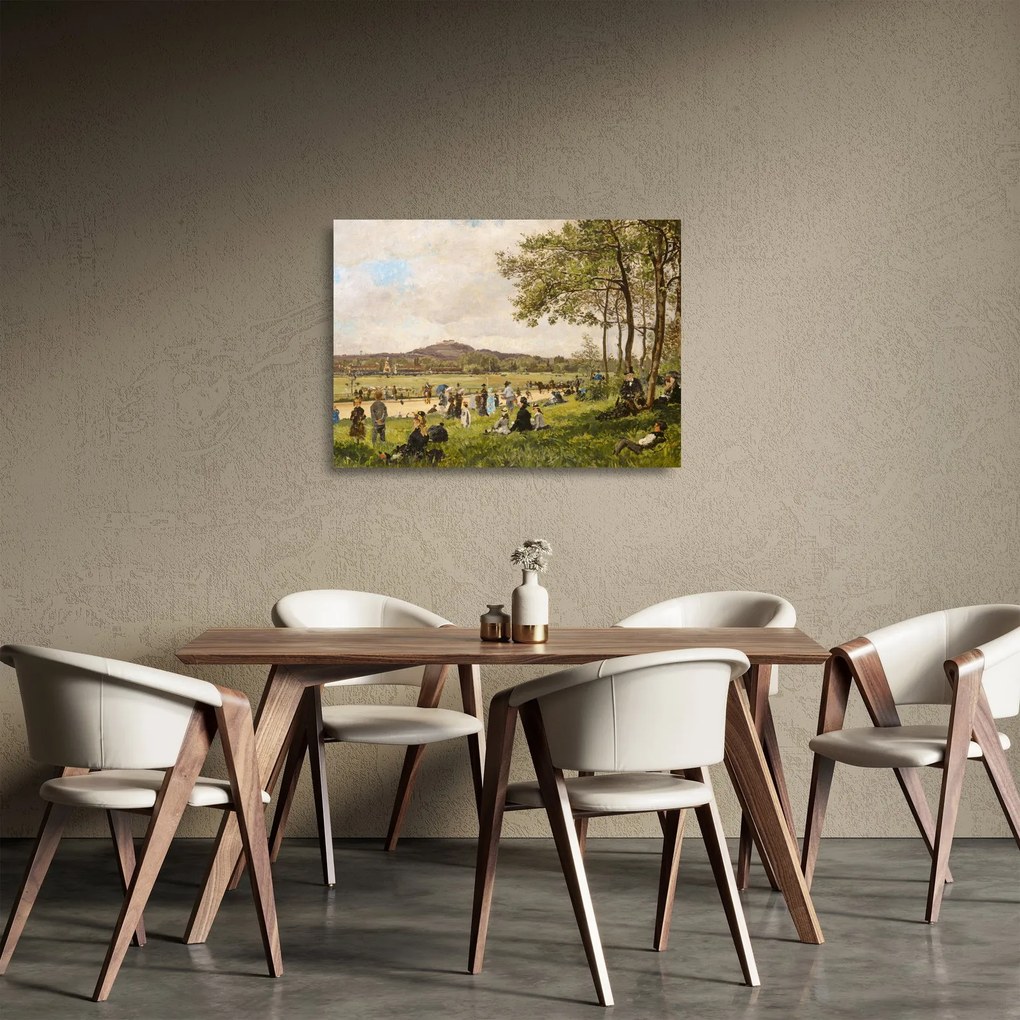 Obraz na szkle - French 19th Century, Race Course at Longchamps, reprodukcje (70x50 cm)