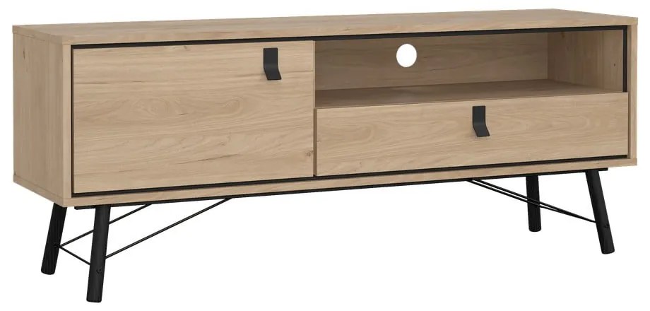 Szafka pod TV w dekorze dębu w naturalnym kolorze 150x60x40 cm Ry – Tvilum