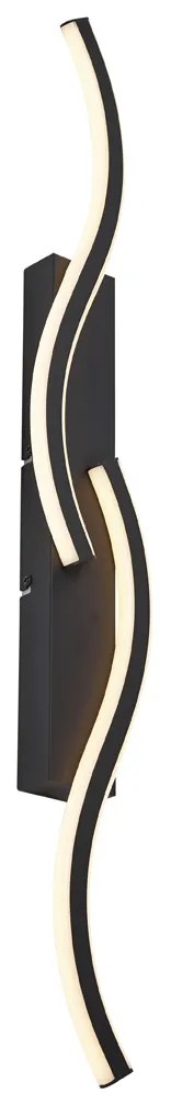 Designerski kinkiet czarny z 3-stopniową regulacją ściemniania, 2-punktowy - Bummy