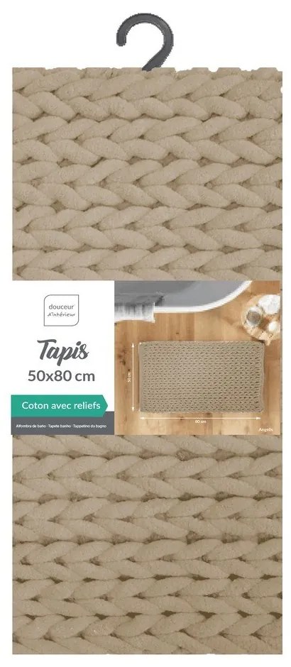 Jasnobrązowy dywanik łazienkowy 50x80 cm Ariel – douceur d'intérieur